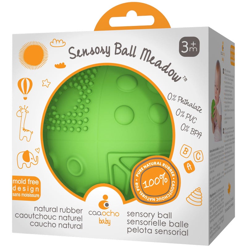 caaocho Pure Natural Rubber Sensory Ball Meadow 3" - Sealed Hole, BPA Free Baby Ball Toy, for Sensory Play, for Sensory Development, Hole Free Baby Toy, Perfect Bouncer, Without Hole - Image 1
